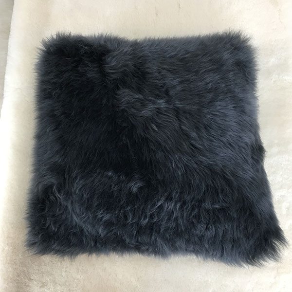 Sheepskin charcoal cushion