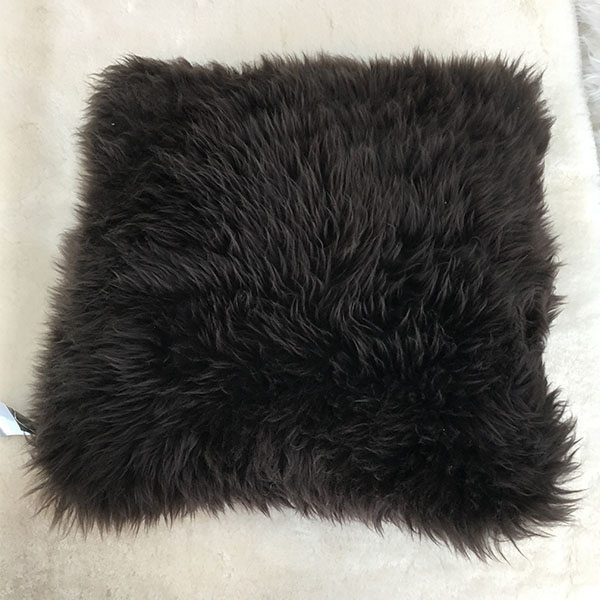Sheepskin brown cushion